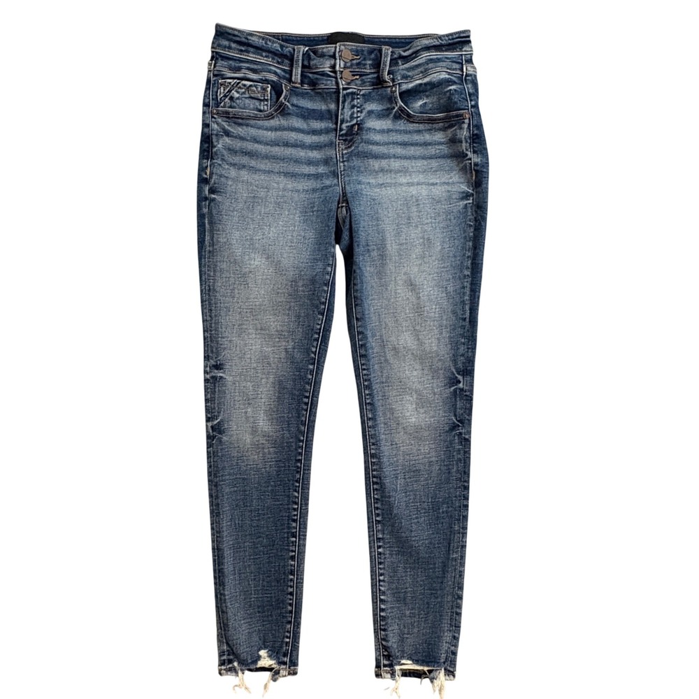 Buckle Black Fit No 53 Ankle Skinny Jeans Blue Medium Wash Raw Hem 28x27